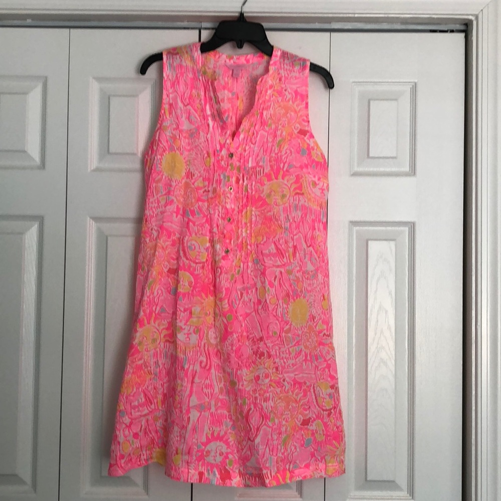 Lilly Pulitzer Pink and Yellow Sleeveless Dress